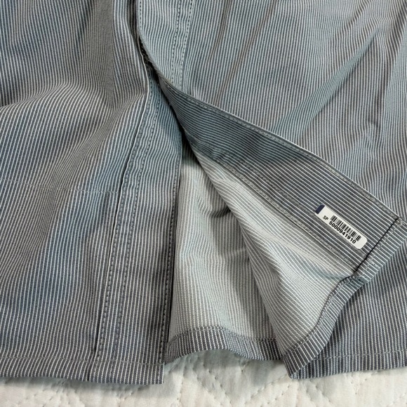 PONCHO Mens 3XL Regular Fit Striped Short Sleeve Shirt Magnetic Pockets EUC - Picture 13 of 15